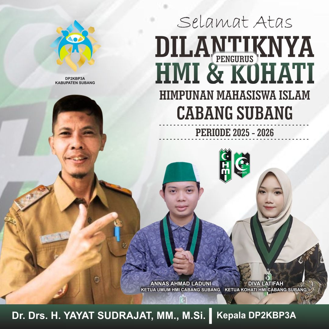 Ucapan Selamat Pelantikan HMI & Kohati Subang