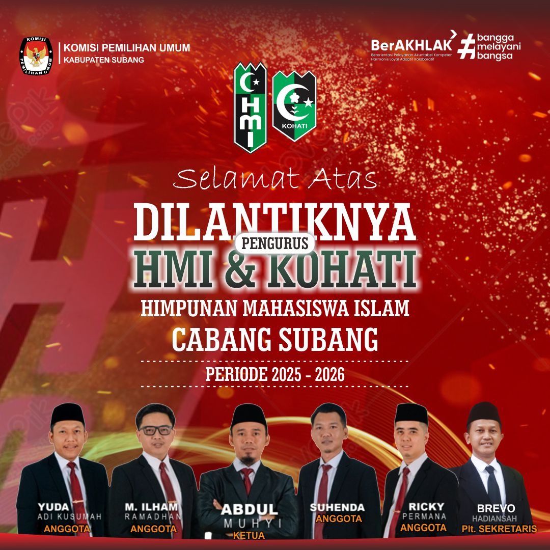 Ucapan Selamat Pelantikan HMI & Kohati Subang