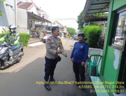 Bhabinkamtibmas Ciluar Gencarkan Patroli dan Sambang Pos Satpam untuk Wujudkan Lingkungan Aman dan Kondusif