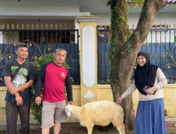 Hj. Eni Garyani Serahkan Tiga Ekor Domba Kurban kepada Warga Kelurahan Soklat, Subang
