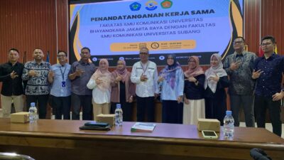 Penandatanganan Kerja Sama Fikom Universitas Subang dan Fikom Ubharajaya
