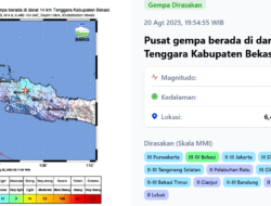 Bekasi Diguncang Gempa M4,7, Getaran Dirasakan di Beberapa Kota Sekitarnya