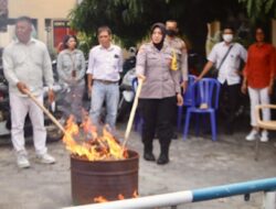 Akhiri Peredaran Gelap, Polresta Yogyakarta Bakar Barang Bukti Narkoba