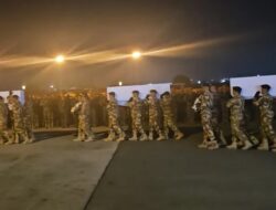 Tiga Prajurit TNI Gugur di Lebanon Dilepas Secara Militer di Soekarno-Hatta