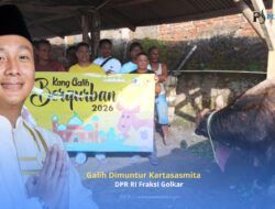 DPR RI Fraksi Golkar, Galih Dimuntur Kartasasmita, Salurkan 15 Ekor Sapi Kurban di Dapil SMS