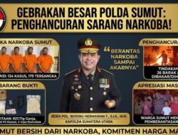 Polda Sumut Amankan 179 Tersangka Narkoba dan Musnahkan 26 Barak